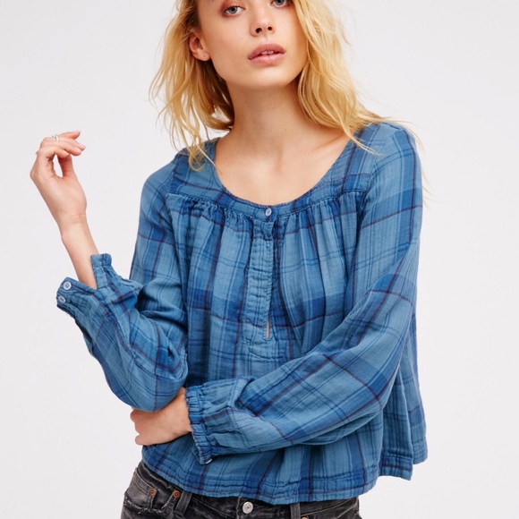 Free People Tops - Free People X CP Shades Plaid Double Cloth Top USA